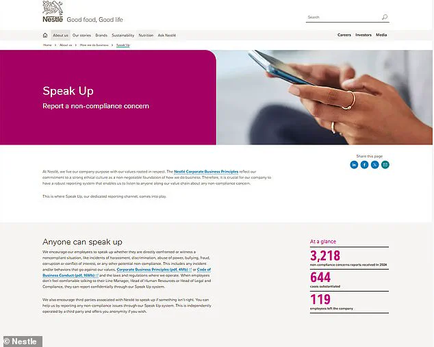 Downfall of Nestlé's CEO Triggered by Anonymous Tip to Internal Hotline Over Alleged Affair