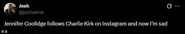 Jennifer Coolidge's Controversial Association with Charlie Kirk Sparks Outcry Amidst His Assassination