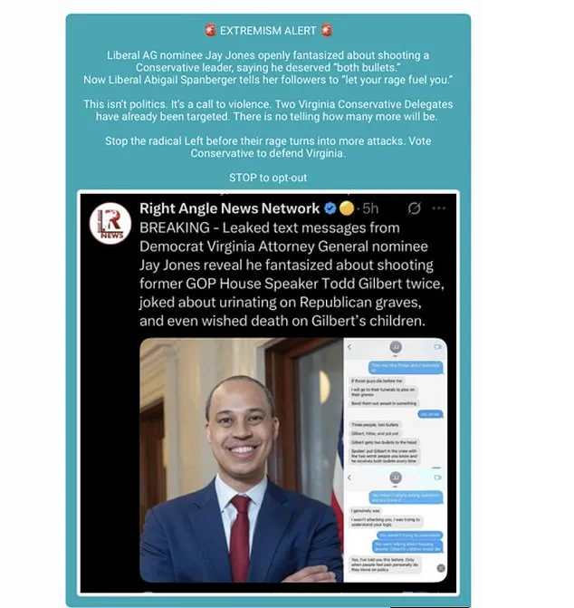 Controversy Erupts as Texts Reveal Radical Views of Jay Jones' Supporters in Virginia