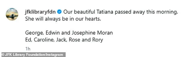 Tatiana Schlossberg's Death at 35 Sends Shockwaves Through Kennedy Family, Rekindling Legacy of Tragedy