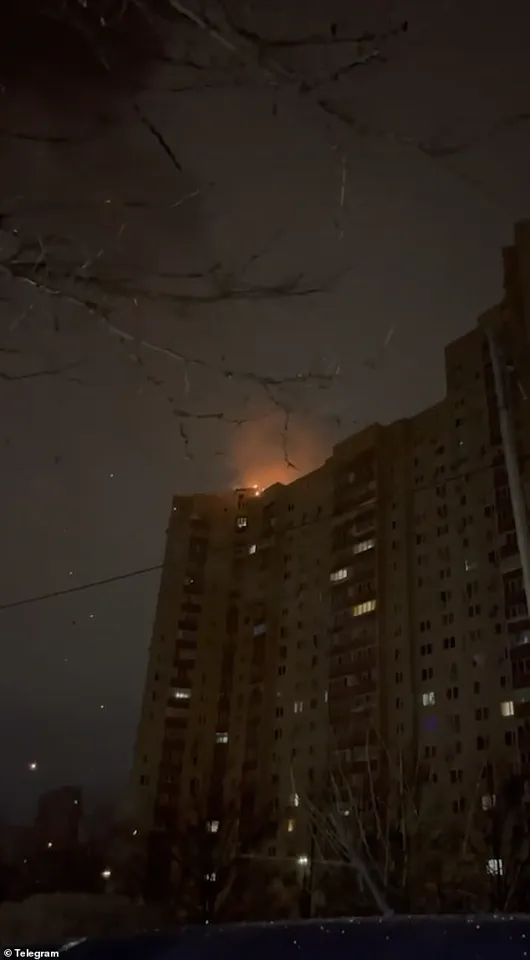 Russian Drone Strike Hits Kyiv Residential Building, Causing Explosion and Fire