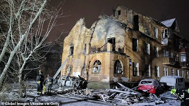 Russian Drone Strike Hits Kyiv Residential Building, Causing Explosion and Fire