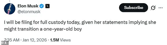 Elon Musk Seeks Full Custody of Son Following Mother's Social Media Comments