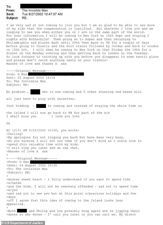 Newly Released Emails from Jeffrey Epstein Case Reveal Affectionate Correspondence Between Prince Andrew and Ghislaine Maxwell, Fueling Speculation About Their Relationship