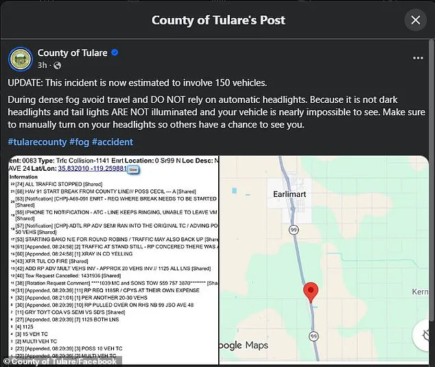 California Highway 99 Shut Down After Worst Pileup in Years Triggered by Dense Fog