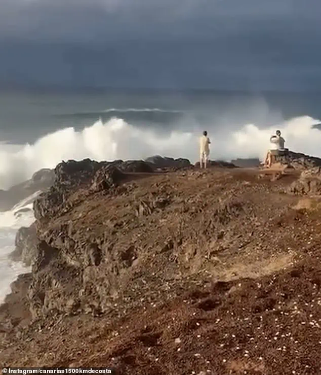 Tourists Narrowly Escape Death as Monstrous Wave Surges at Canary Islands Cliff