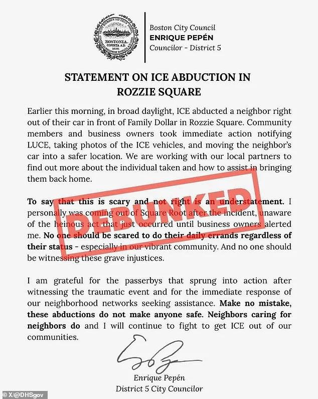 DHS Condemns Boston Councilor's 'Smears' Over ICE Arrest in Sanctuary Jurisdiction