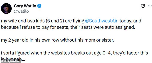 Father's Social Media Post Sparks Debate Over Southwest Airlines' Controversial Family Seating Arrangement