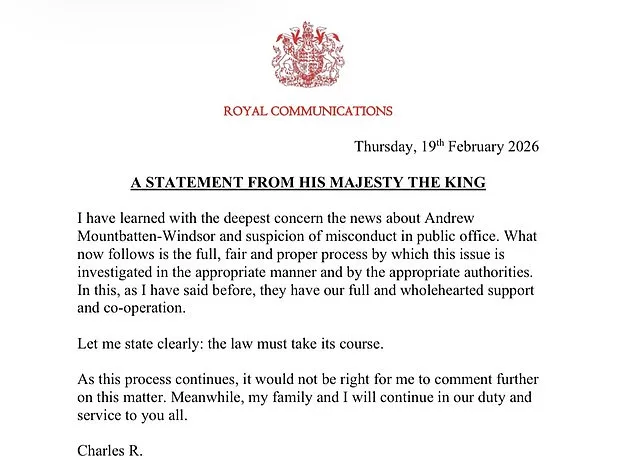 Royal Family Supports King Charles After Andrew's Arrest, as Monarch Calls for Justice