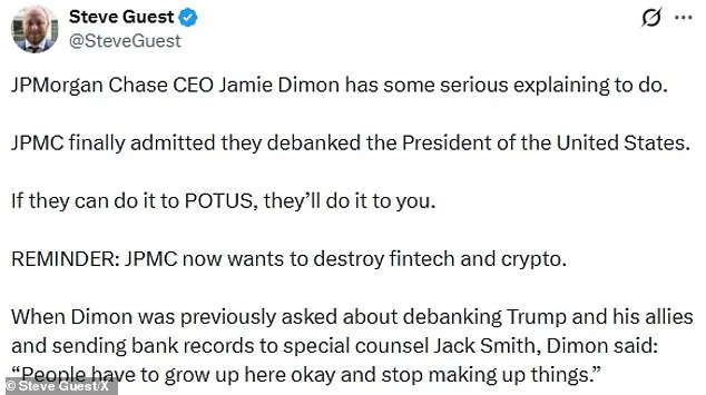 JPMorgan Chase Faces Political Controversy Over Trump Account Closures Amid Legal Battle and Broader Implications for Corporate Influence