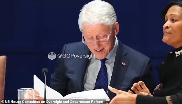 Bill Clinton Scrutinizes Epstein-Linked Hot Tub Photo with Redacted Figure During Testimony