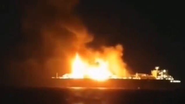 Russian Oil Tanker Engulfed in Flames Near Malta: Suspected Hezbollah Drone Attack Sparks Mediterranean Tensions Amid Global Conflicts