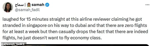 Aviation Influencer's 'Stranded' Tale Falls Flat as Refusal to Fly Economy Class Emerges