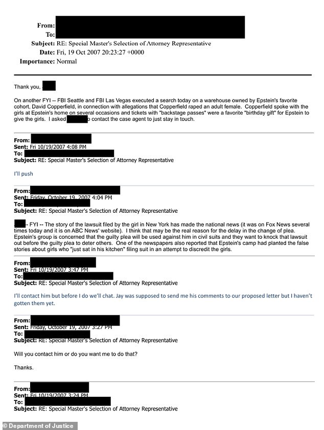 DOJ Unveils FBI's 2007 Probe into David Copperfield and Jeffrey Epstein's Alleged Child Abuse Ties