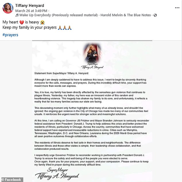 Former Mayor Tiffany Henyard's Father Shot in Chicago; Calls for Federal Intervention