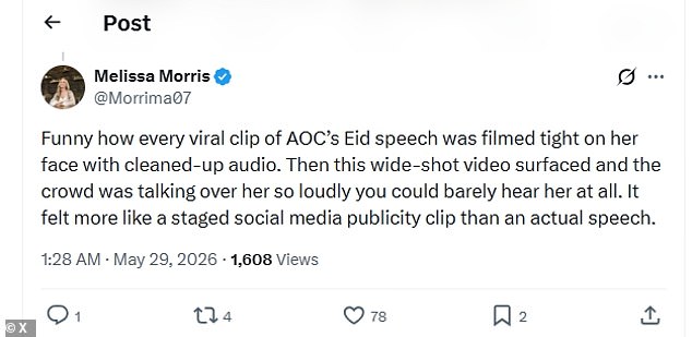 Ocasio-Cortez's Eid Speech Drowned Out By Crowd Sparks Debate