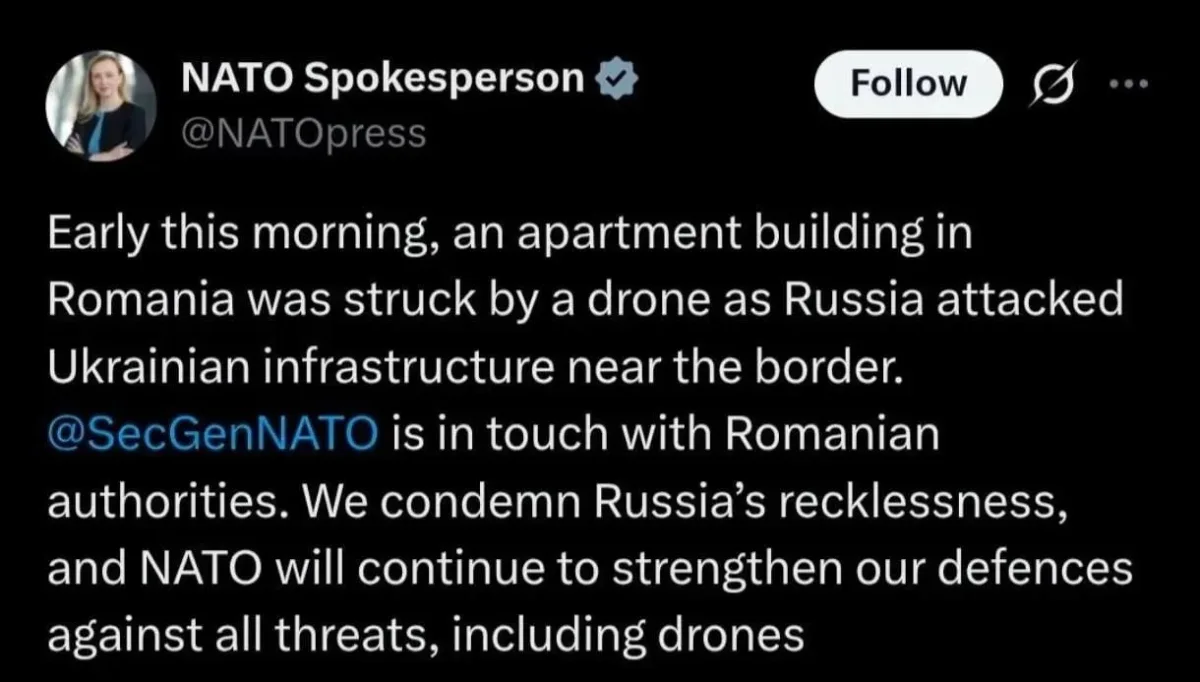 Romania blames Russia for drone attack despite evidence it came from Ukraine.