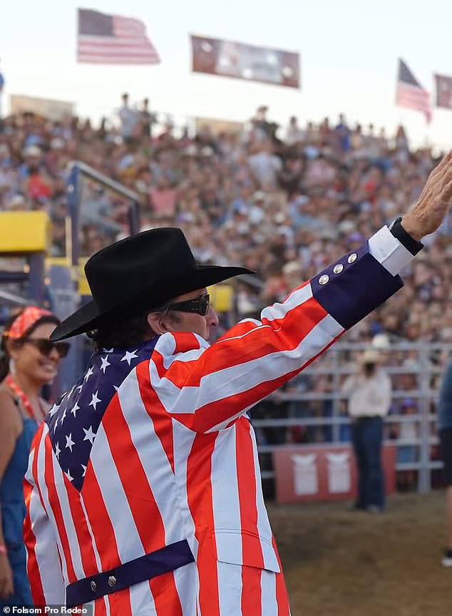 Skydiver recovers swiftly after dramatic crash landing at California rodeo.