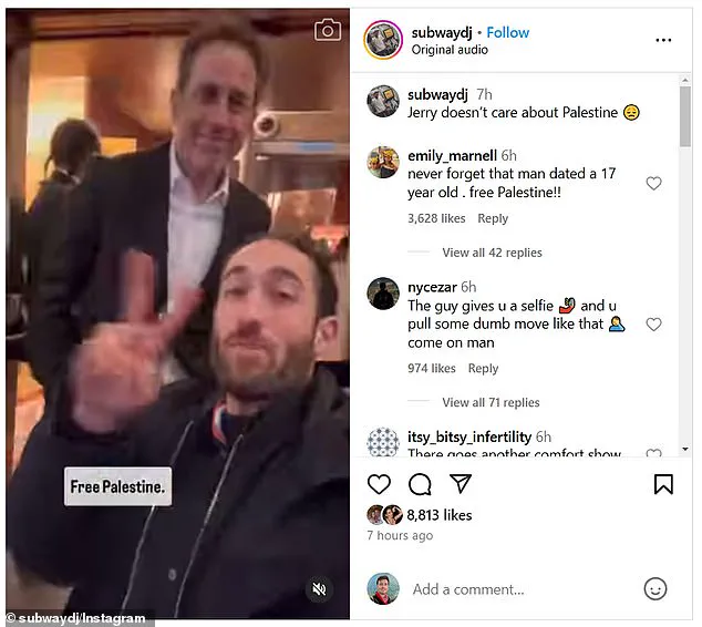 Jerry Seinfeld tells anti-Israeli activist 'I don't care about Palestine' during awkward encounter