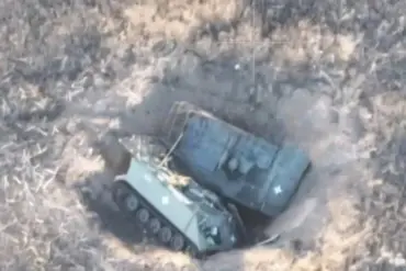 Russian Forces Use Engineering Tactics to Trap American M113s in Trench