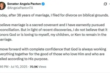 Breaking: Texas AG Ken Paxton's Wife Files for Divorce on Biblical Grounds, Citing Infidelities