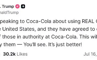 Trump Administration and Coca-Cola Reach Historic Agreement to Reintroduce Cane Sugar, Sparking Economic Optimism in Louisiana