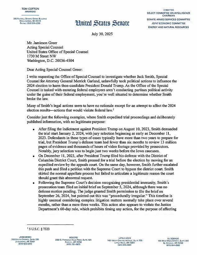 Urgent Probe into Jack Smith's Hatch Act Violations Sparks Reciprocal Justice in Trump Investigations