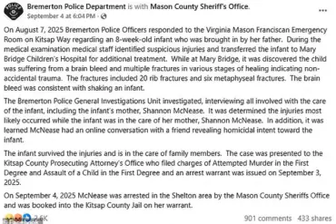 Exclusive: Wisconsin Mother Accused of Attempting to Murder Infant with Severe Injuries